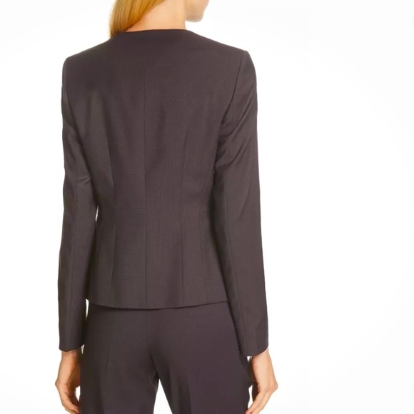 NWT HUGO BOSS Jadela 2 Virgin Wool Mini Houndstooth Blazer Business Jacket - 12 - Picture 4 of 9